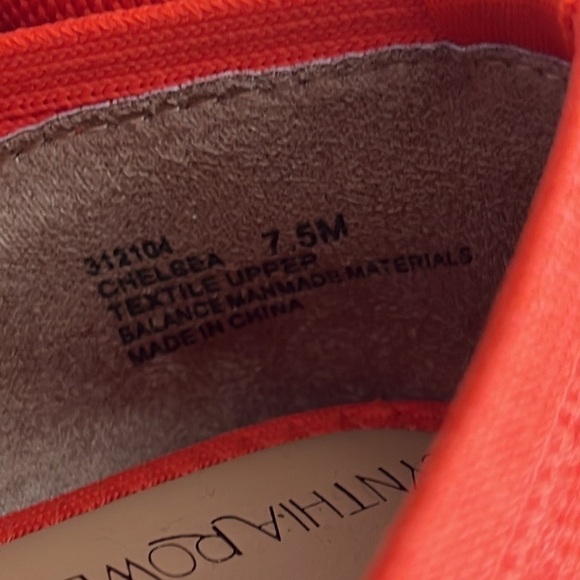 Brand New Cynthia Rowley Chelsea Flats Almond Toe Slip On Orange Fabric Knit - Picture 12 of 15